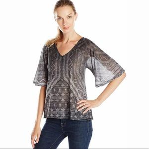 prAna Black V Neck Romy Top Flutter Sleeves M